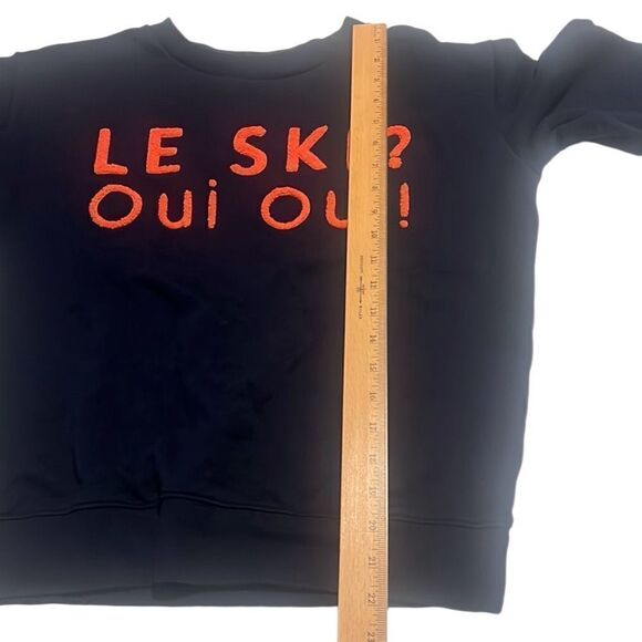 J Crew Blue Oui Oui Embroidered Terry Cotton Pullover Sweatshirt Size M - Picture 10 of 11